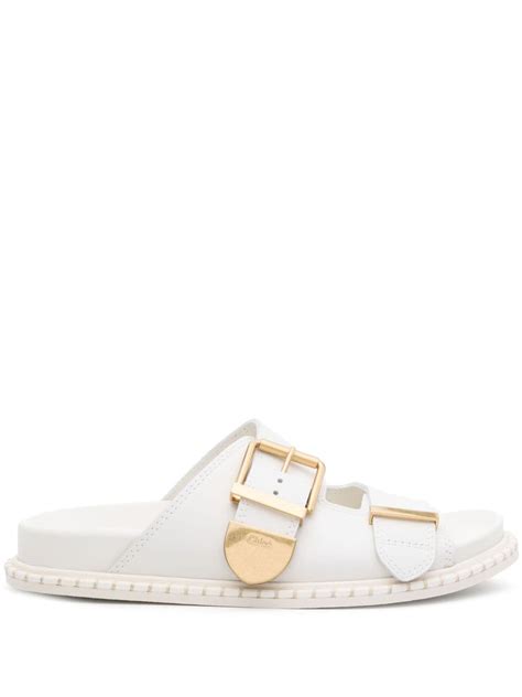 claquette chloe|Claquettes en cuir Rebecca CHLOÉ pour femme .